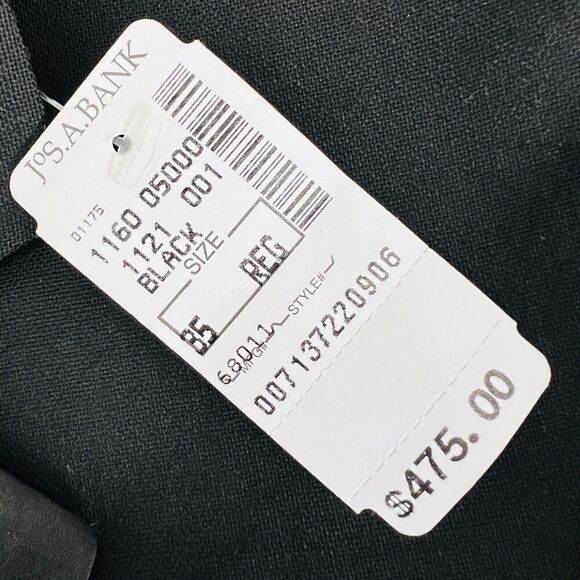NWT Jos A Bank Black 100% Wool & Satin Trim Tuxedo Jacket Retail $475 ~ Mens 35R - Picture 10 of 10